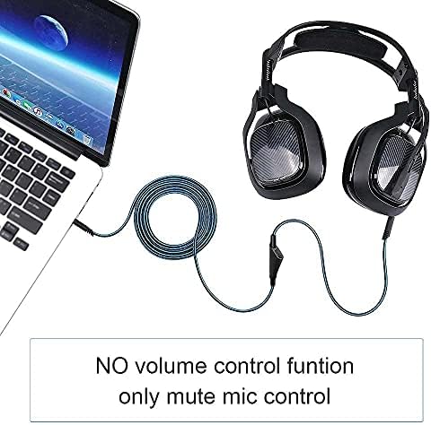 MQDITH Преносимото аудио кабел и микрофон микрофон, Съвместим с игри слушалки Astro A40TR A40 (кабел синьо,
