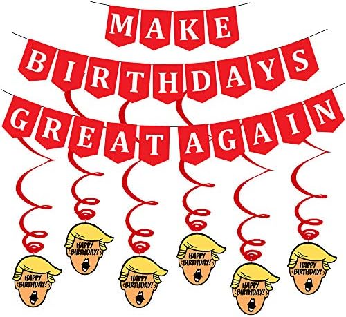 Забавен комплект за парти по случай рождения Ден – MAGA Happy Birthday Banner and Върти Pack - Украса за Рожден