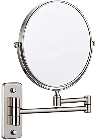 Огледало за баня, Стенно Огледало за грим 8-инчов Двустранно с 5-кратно увеличение, завъртане на 360 °, Выдвижное