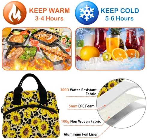 Подсолнечная Леопардовая Чанта за Обяд, Изолирани Чанти-Обяд-Апарати за Жени и Възрастни, за многократна употреба