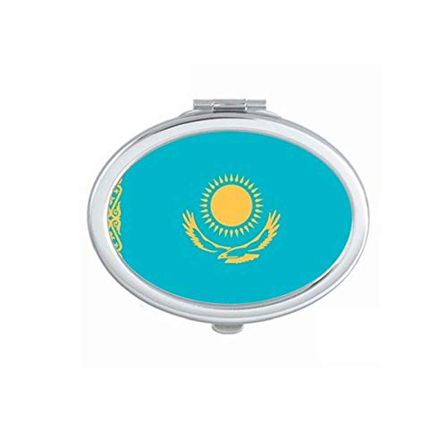 Казахстан Националния Флаг На Страната На Азия Огледало Портативен Сгъваем Ръчен Грим Двойни Странични Очила