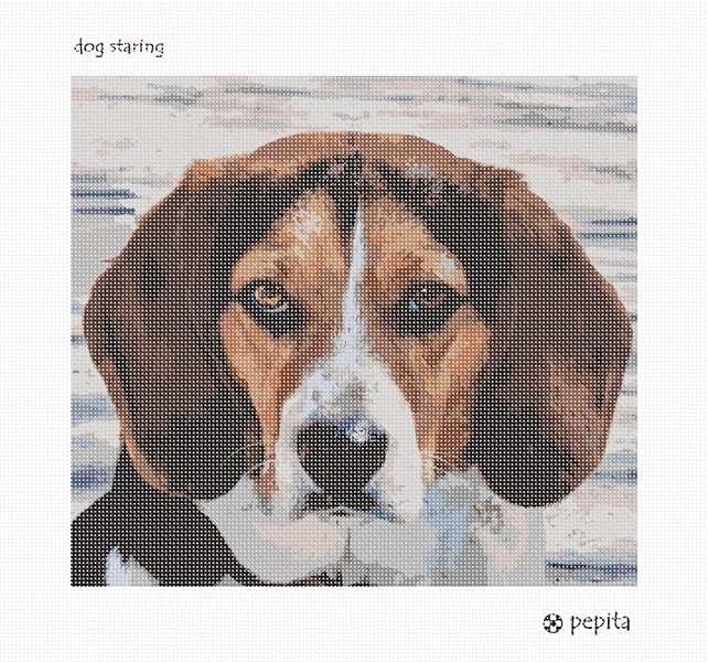 комплект за бродиране pepita: Кучешки поглед, 12 x 11