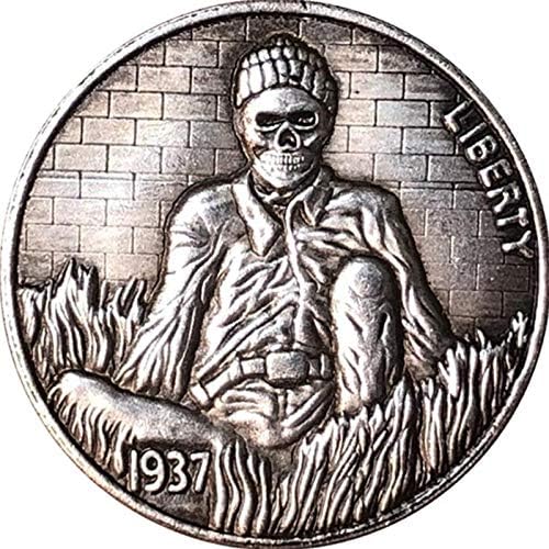 1937 Възпоменателна Монета Bone Wild AB Колекция от монети 3D Възпоменателна Монета Морган Блуждающая Копие