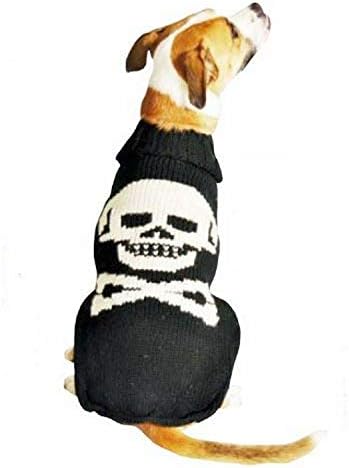 Пуловер за кучета с Черен Череп Шили Куче, Малка