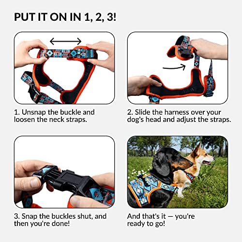 Светоотражающая шлейка CollarDirect No Pull за кучета с дръжка и преден клипсой, Подвижни Жилетка с мека подплата