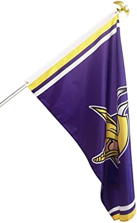 Флаг на Феновете на Футболния отбор 3 × 5 Метра за Минесота с Медни Втулками Ярки Цветни Вътрешни Подови Знамена/Банер