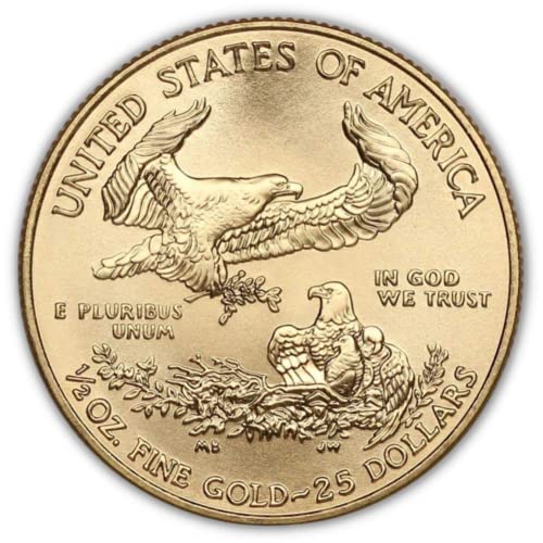 1986 - до Момента (Случаен година) Монета Американският златен орел с тегло 1/2 унция, Брилянт, без да се прибягва