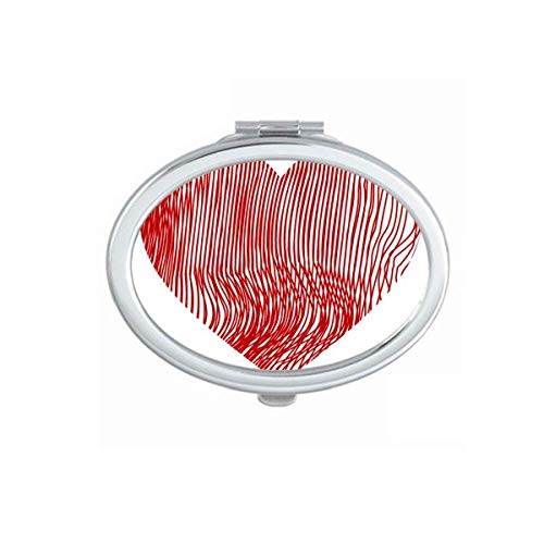 Отпечатък от пръст Свети Валентин Сърцето Огледало Портативен Сгъваем Ръчен Грим Двойни Странични Очила