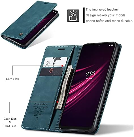Шарнирен калъф Kowauri за T-Mobile REVVL V + 5G, Кожен калъф-портфейла на Класически дизайн със слот за карта