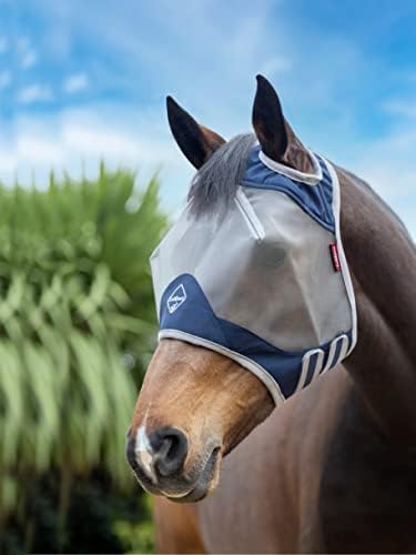 Стандартните маски LeMieux Horse Armour Shield Pro тъмно синьо на цвят, с дишаща бамбукова облицовка - Големи