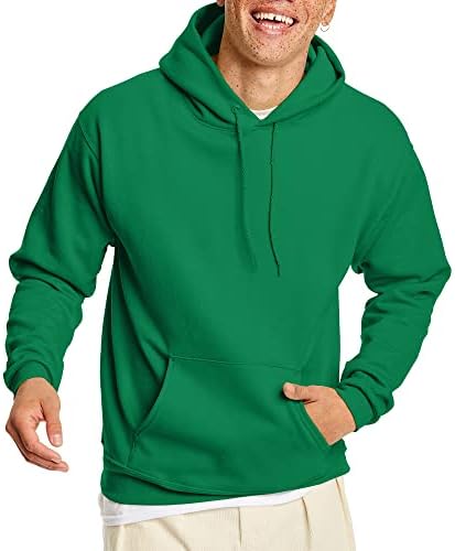 Мъжки hoody Hanes, EcoSmart, С качулка от Памучна смес, Плюшено мек вълнен плат Пуловер с качулка