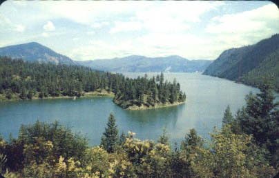 Пощенска картичка с езеро Пенд-Орей, щата Айдахо