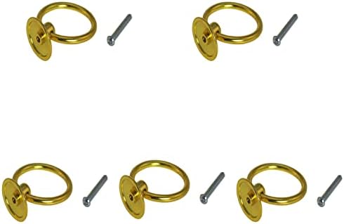 ZCZQC Златен Пръстен Тяга 5 бр. Златни Метални Химикалки с Висящ Пръстен за Шкафа помещения Прибиращи Дръжки