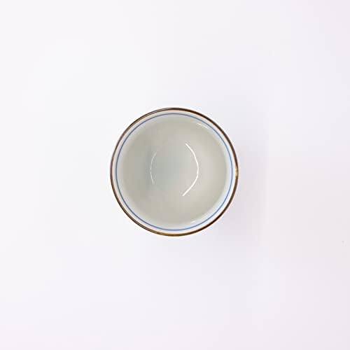 Чаша за чай Mino Фаянс Yunomi, Osai Kamon, 3.1 инча, Купа за цветя, Японска Керамика Чаша за зелен Чай, Жълт,