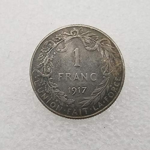 Професия Белгия 1917 Месинг, Сребро, Сребърни Старинни Монети на Паметника колекция от монети Възпоменателна