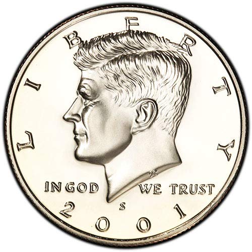 Сребърен пруф 2001 г. Kennedy Half Dollar Choice, Без да се позовават на Монетния двор на САЩ