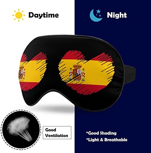 Маска за очи с Принтом Хартата на Испания във формата на Сърце, Светозащитная Маска за Сън с Регулируема Каишка