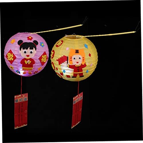 Didiseaon 2 Комплекта САМ Фенер Китайски Декор, Украса за Направата на Малък Китайски Червен Фенер Окачени Червени
