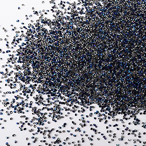 8000шт 1,2 мм Стъклени Минерални Сини Кристали за Дизайн на ноктите -Кристали за нокти Pixie Dust, Малки Скъпоценни