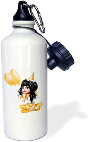 3dRose Сладък Темноволосая Момиче-Клоун с балони в Бутилки от под Жълтата вода (wb_354867_1)