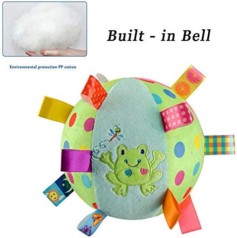 StoHua Baby Цветна Топка-Дрънкалка, Мек Плюшен Допир Играчка-Дрънкалка за ранното развитие, на Лента Топката-Етикет