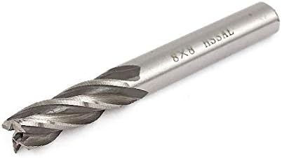 X-DREE 8 мм пробия дупка с диаметър 8 мм, за рязане на дължина от 65 мм, HSS 4-Канали за крайни фрези с директен