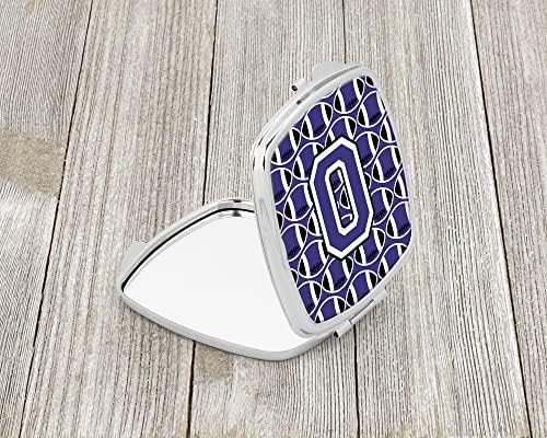 Carolin's Treasures CJ1068-OSCM Виолетово-Бяло Компактно Огледало с буквата O, Декоративни Настилки Огледало