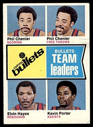 1974 Topps 98 Bullets (Магьосници) Лидерите на Фил Шенье/Кевин Портър/Алвин hayes награди Вашингтон Буллитс