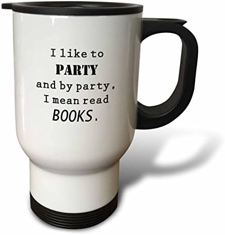3dRose обичам купоните, и под страна искам да Кажа Пътна чаша за четене на книги, 14 грама, Бяла