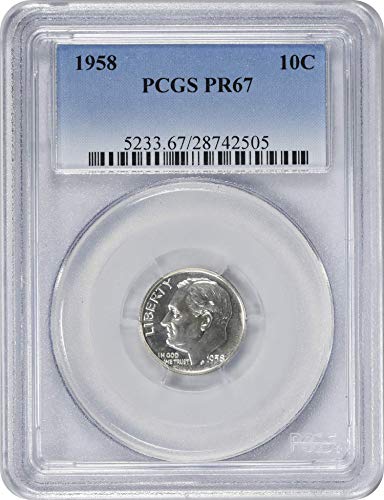 Монета Рузвелт 1958 г., PR67, PCGS
