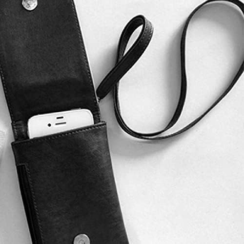Нерегулярная Линия Текстури В Стил Арт Деко Подарък Мода Телефон В Чантата Си Чантата Виси Мобилен Калъф Черен