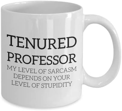 Кафеена чаша за персонала професор, Забавна чаша за постоянен преподавател, Подарък за Саркастичного професор,