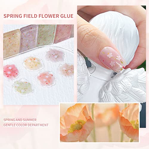 INNICON Прозрачна Гел-лак за нокти с лилаво цвете, Полупостоянный UV-Гел-лак, Устойчив Твърд Гел-лак за нокти За начинаещи