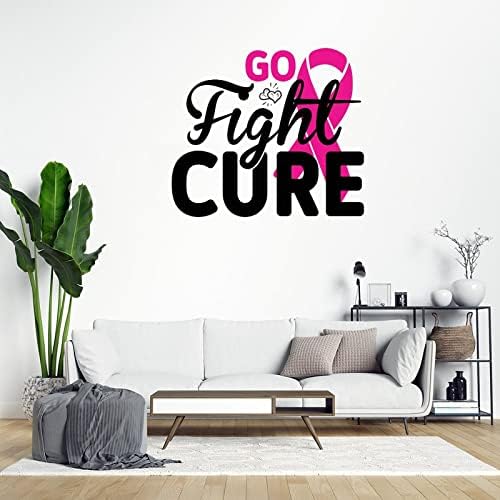 Иди се Бори С Лечение Vinyl Стикер На Стената Розовата Лента Стикери за Стена Борба с рака на Осведомеността