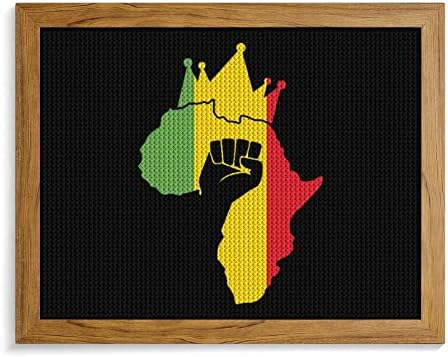 Черно Сила Юмрук върху Картата на Африка Диамантена Живопис Комплекти Фоторамка 5D направи си САМ Пълна Тренировка