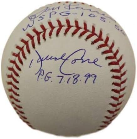 Ню Йорк Янкис Подписаха Perfect Game OML Baseball Larsen Wells Cone JSA 14008 - Бейзболни Топки С Автографи