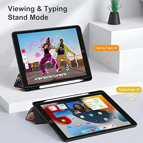 May Чен за iPad 10.2 инча 2021/2020 iPad 9/8-то поколение и 2019 iPad на 7-то поколение с Държач за Моливи,