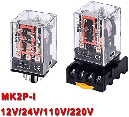 XIRIXX Междинно реле MK2P-I MK2P Малко електромагнитно реле с клъстер основание 8PIN PF083A DC12V DC24V AC110V