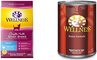 Wellness Complete Health Набор от сухи и влажни фуражи Small Breed Senior Dry +: Натурален Суха храна със зърно