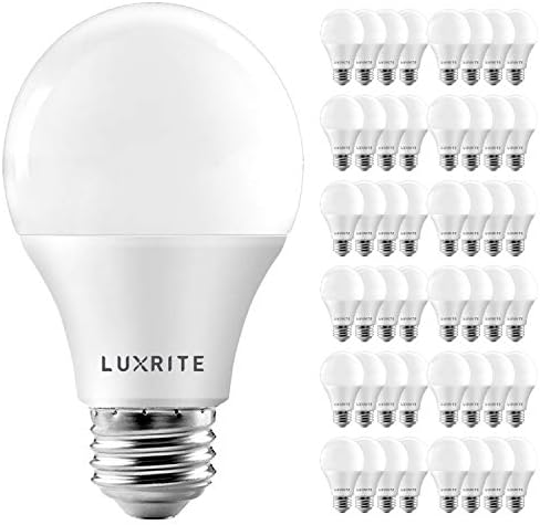 Led лампа LUXRITE A19 Капацитет от 60 Вата в изражение, мек бял цвят 3000 До 800 Лумена, Стандартни led лампи