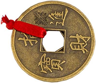 Индийската Художествена Вила От Метална сплав на фън шуй, Монета, за Късмет, Късмет, Привлича Пари, Комплект от 6 от 3 монети, всяка