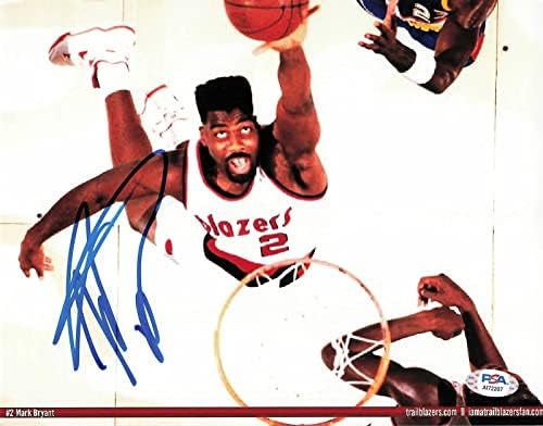Марк Брайънт подписа снимка 8x10 PSA / DNA с автограф на Портланд Трейл Блейзърс - Снимки на НБА с автограф