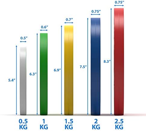 Набор от залепени относителна плочи Synergee и взаимозаменяеми плочи 0,125 кг, 0,25 кг, 0,5 кг на 1.0 кг, 1,5