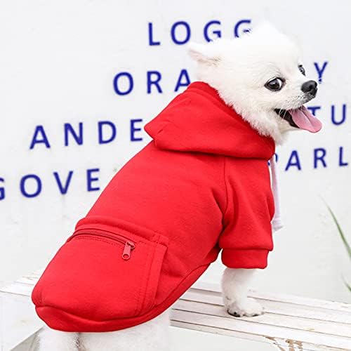 Пакет пуловери за кучета, Есенно-Зимна Руното Hoody с джобове за домашни любимци, Обикновена Потници, Блузи