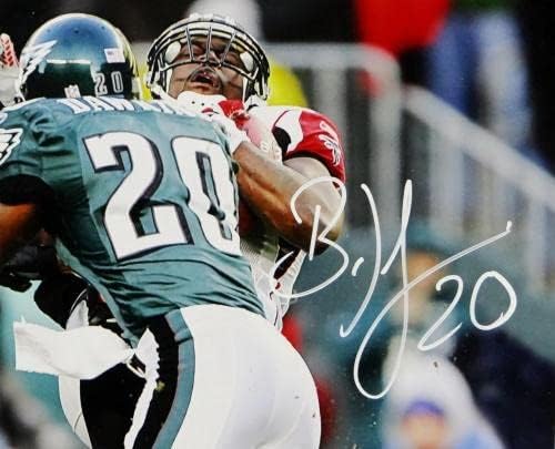 Снимка на Брайън Хокинг с автограф на Eagles 16x20, които правят удари PF - Бекет Auto * White Снимки NFL с