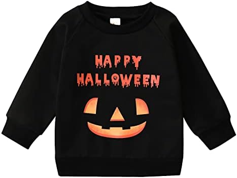 Дете Момчета Момичета Хелоуин С Дълъг Ръкав Тиква Щампи Пуловер Тениска Hoody Върховете На Децата Скъпа Hoody