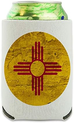 Растрепанный В Селски Стил Флаг на щата Ню Мексико Може да се разхладите - Ръкав за обнимания напитки Сгъваем
