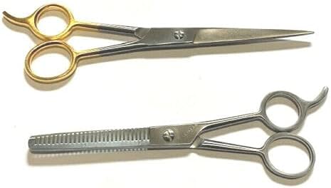 Ножица за Изтъняване на Единични Зъби + Разход на Набор от Фризьорски Ножици За Подстригване на Брада