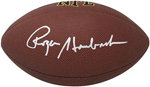 Роджър Штаубах Подписа Wilson Super Grip пълен размер на топка за Футбол NFL - Футболни топки С Автографи
