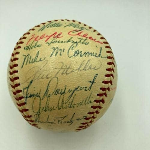 Уили Мейс 1959 Екип от Сан Франциско Джайентс Подписа Договор с Националната бейзболна лига на JSA - Бейзболни